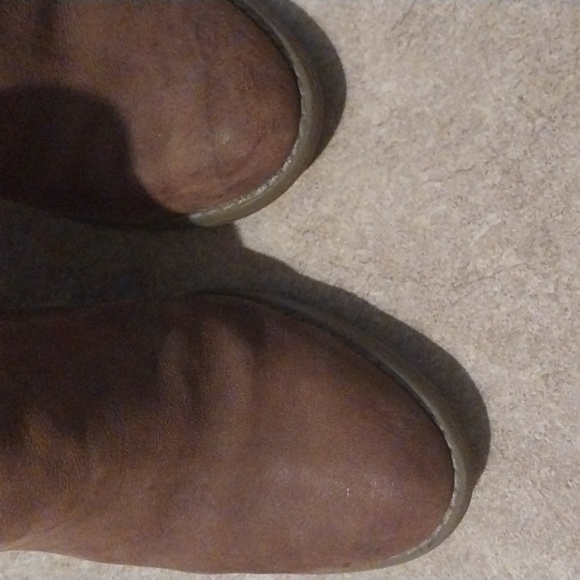 Lucky Brand Yamina Wedge Bootie Womens Ankle Boot Brown Leather Tie Back Size 7 - Picture 3 of 8